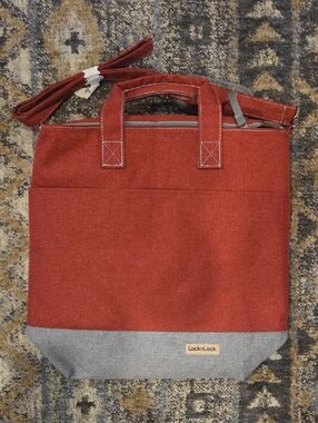 LocknLock Two-Tone Red & Gray Tote Cooler